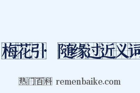 梅花引·随缘过近义词是什么意思的图片